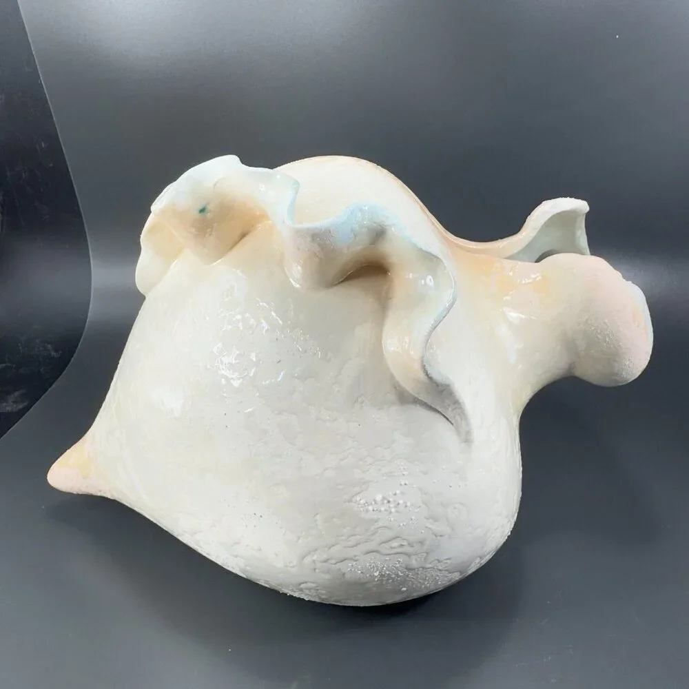 Vintage Michael Anthony Cracked Collection Ceramic Vase Sculpture Textured Decor
